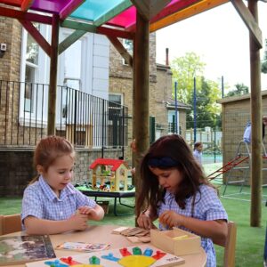 girls working outdoors