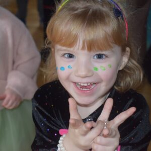 girl with paint on her face