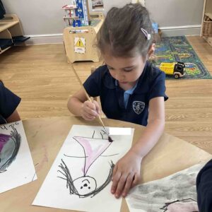 pre prep student doing art